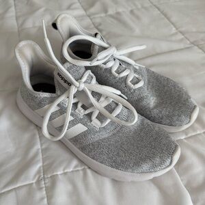 Adidas Light Gray and White Casual Sneakers